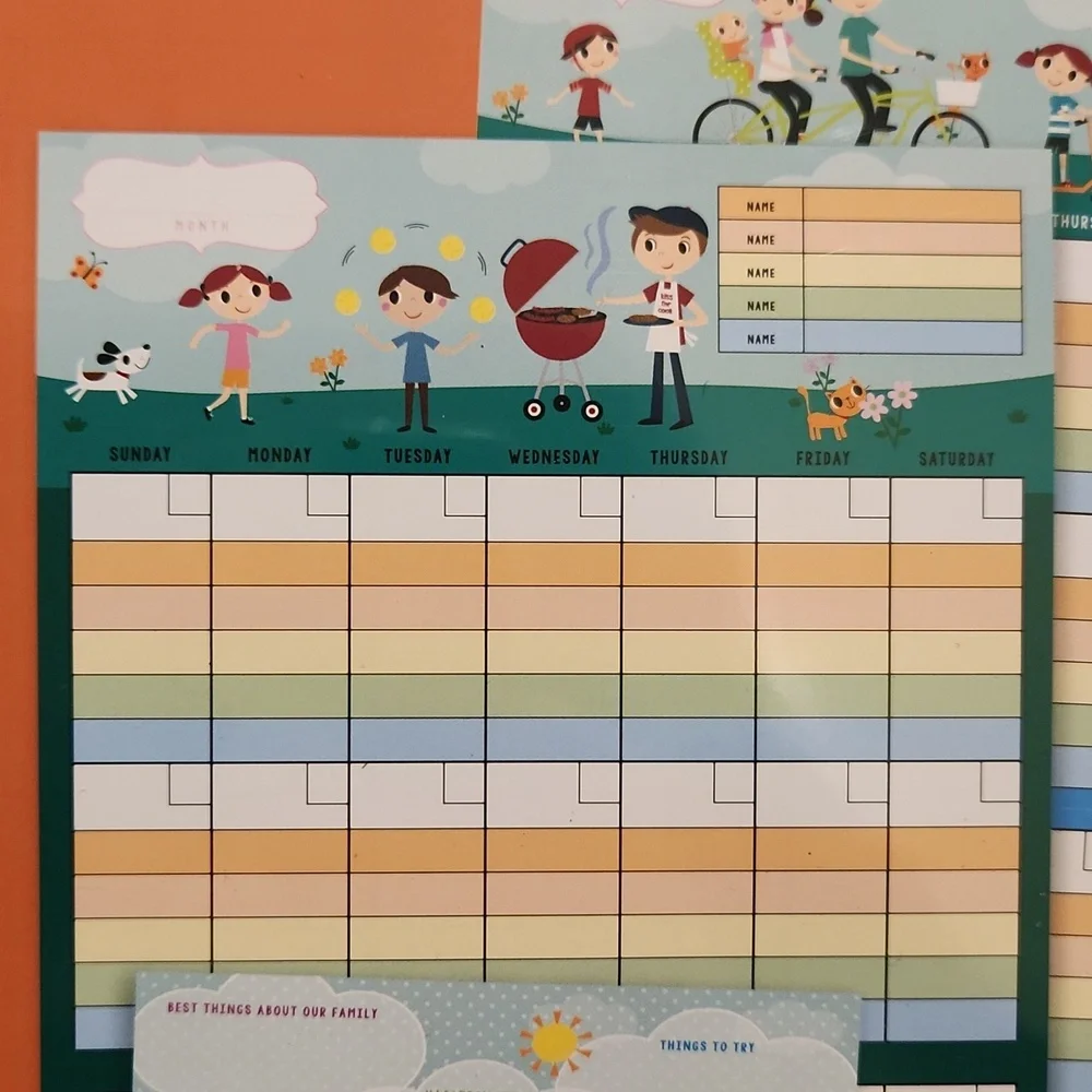 NEW Family Calendar Undated Grid Format